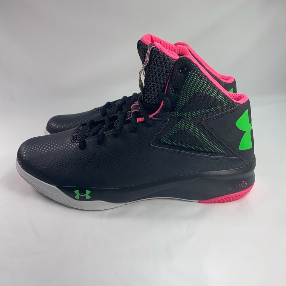 Under Armour Men's UA Rocket Basketball Shoes Black/Mojo Pink/Laser